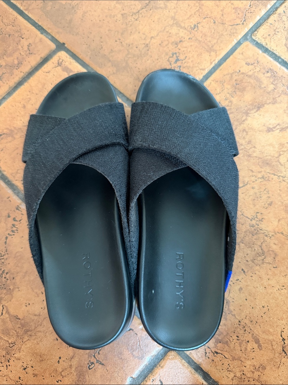 Rothy's Women’s Black Crossband Slide Sandals